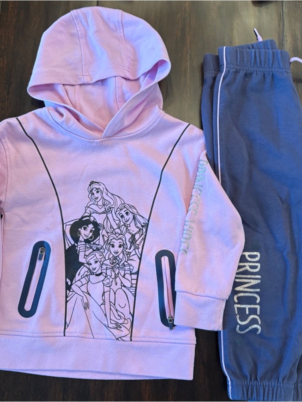 Disney Girls Princess Hoodie Joggers Set